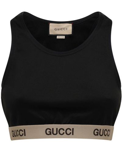 Gucci The North Face Technical Jersey Crop Top - Black