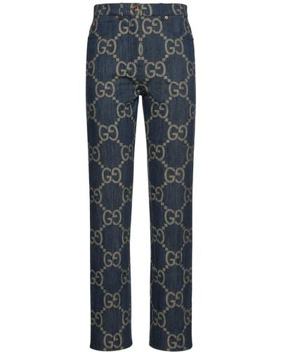 Gucci Pantaloni jumbo gg in denim - Blu