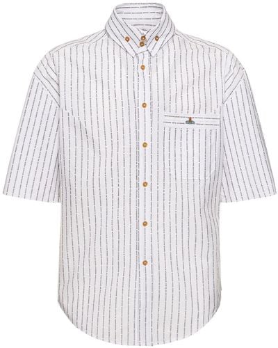 Vivienne Westwood Striped Cotton Poplin S/s Shirt - White