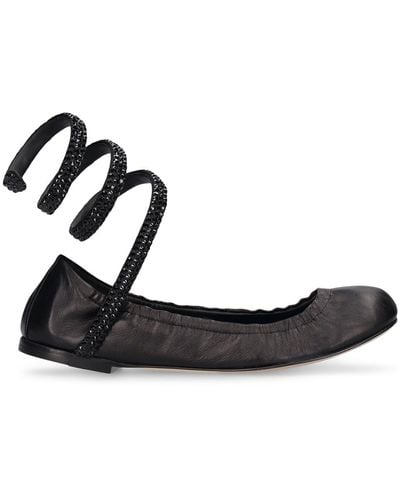 Rene Caovilla 10mm Leather Ballerinas - Black