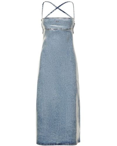 DIESEL Vestito midi de held in denim - Blu