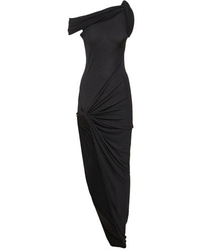 Rick Owens Sienna Twist-shoulder Asymmetric Dress - Black