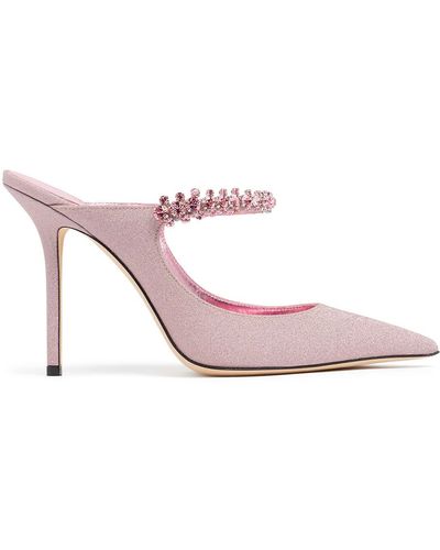 Jimmy Choo 100Mm Bling Glittered Court Shoes - Pink
