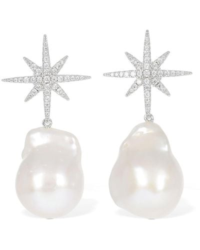 Apm Monaco Meteorites Pearl & Crystal Earrings - White