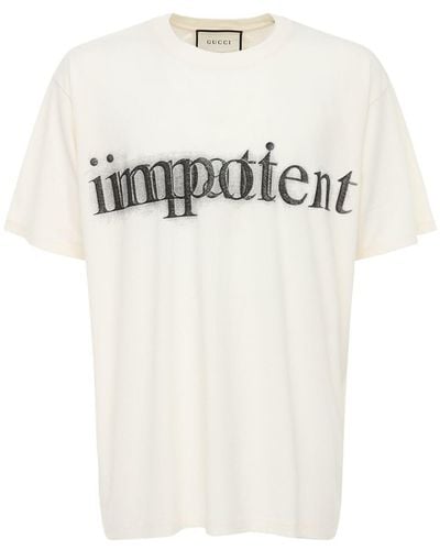 Gucci 'impatient/impotent' Print Oversize T-shirt - White