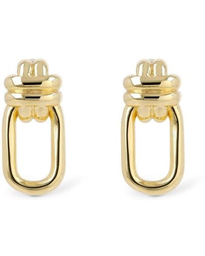 Anine Bing Signature Link Double Cross Earrings - Metallic