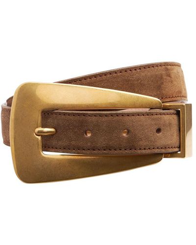 Khaite Lucca Metallic Leather Belt - Brown