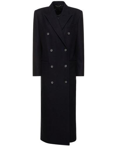 Magda Butrym Wool Blend Double Breasted Coat - Black