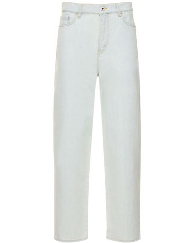 KENZO Stone Bleached Cotton Denim Jeans - White