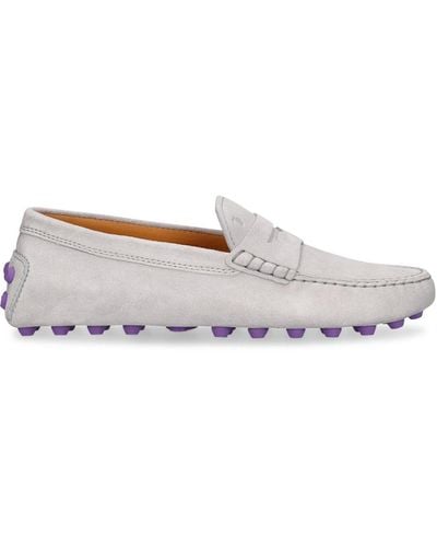 Tod's Gommini Macro Suede Loafers - White