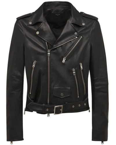 Amiri Leather Biker Jacket - Black