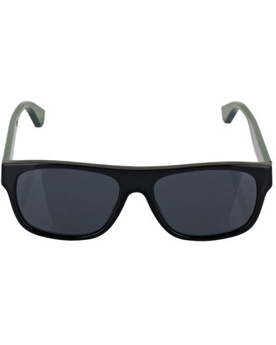 Gucci Web Motif Squared Acetate Sunglasses - Multicolour