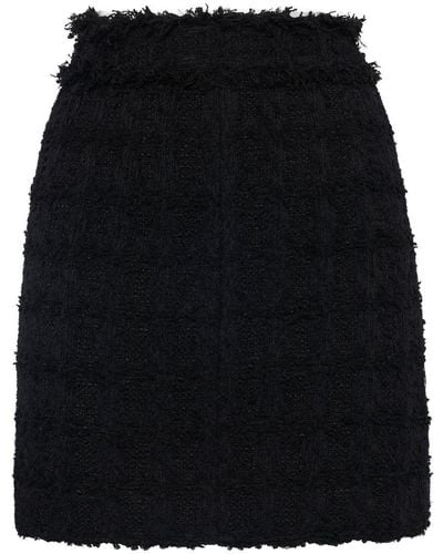 Dolce & Gabbana Minigonna in tweed di lana - Nero