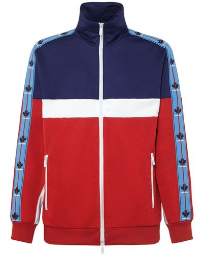 DSquared² Cotton Blend Zip Track Jacket - Red