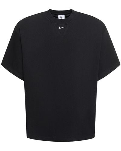 Nike Solo Swoosh T-Shirt aus Baumwoll-Jersey mit Logostickerei - Schwarz
