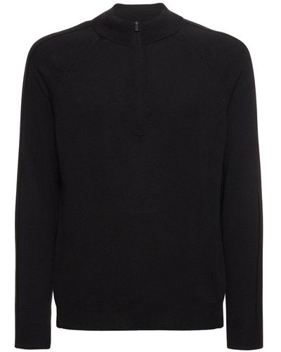 Icebreaker Merinofine Luxe Wool Half Zip Sweater - Black