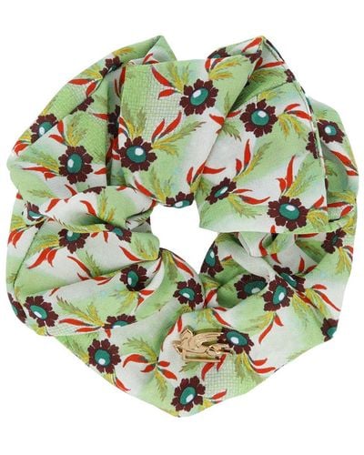 Etro Scrunchie de seda estampada - Verde