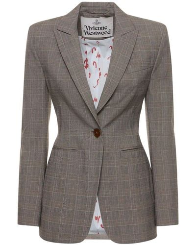 Vivienne Westwood Lauren Prince Of Wales Fitted Jacket - Gray