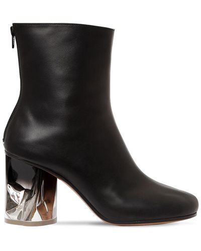 Maison Margiela Crushed Heel Leather Boots - Black