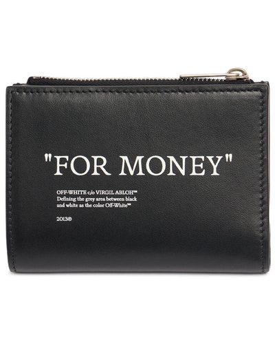 Off-White c/o Virgil Abloh Quote Bifold Leather Zip Wallet - Black