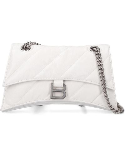 Balenciaga Small Crush Chain Quilted Leather Bag - Natur