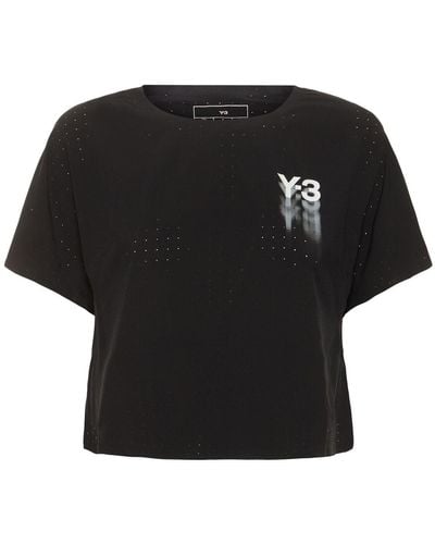 Y-3 T-shirt cropped running - Nero