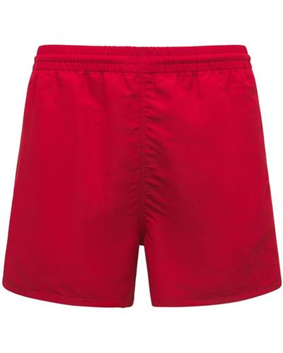 Balenciaga Logo Nylon Swim Shorts - Red