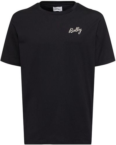 Bally Logo Cotton Jersey T-Shirt - Black