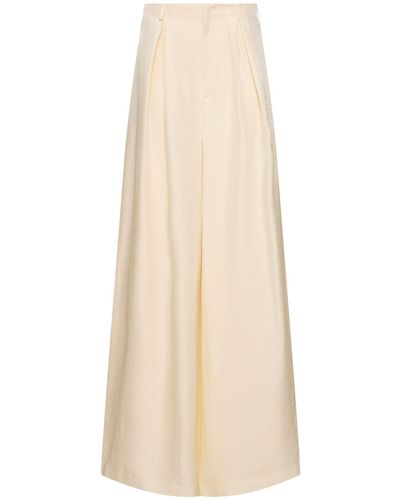 Ralph Lauren Collection Glossy Crepe Wide Pants - Natural