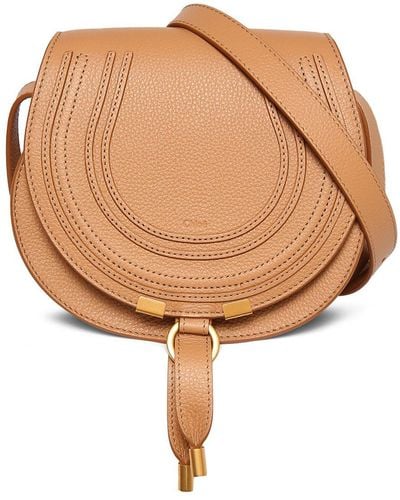 Chloé Mini Marcie Leather Shoulder Bag - Natural