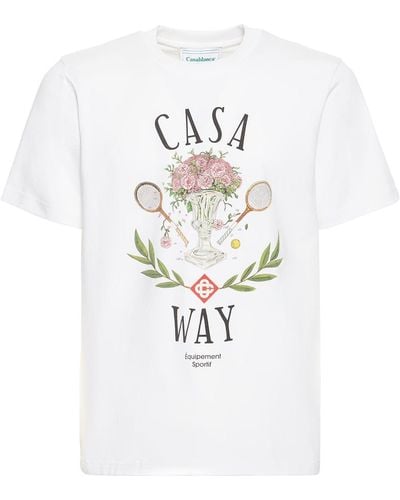 Casablancabrand Casa Way Print Organic Cotton T-shirt - White