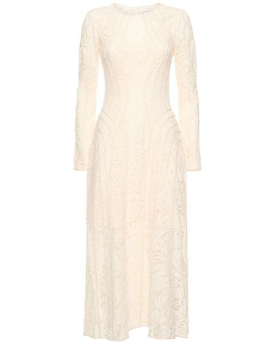 Zimmermann Devi Cotton Blend Lace Midi Dress - Natural