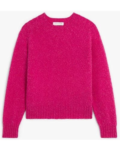 Mackintosh Kennedi Fuchsia Wool Crewneck Sweater - Pink