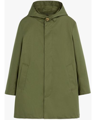 Mackintosh Chryston Short Green Raintec Cotton Hooded Coat Gmc-112