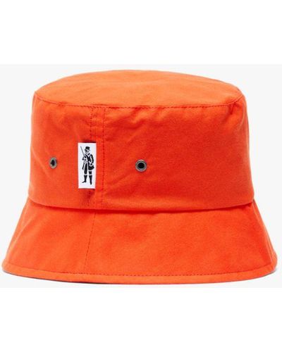 Mackintosh Pelting Orange Waxed Cotton Bucket Hat Acc-ha05