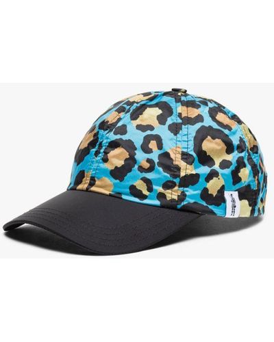 Mackintosh Tipping Blue Leopard Nylon Baseball Cap
