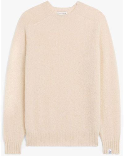 Mackintosh Hutchins Cream Wool Crewneck Sweater - White