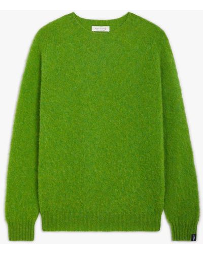 Mackintosh Hutchins Light Green Wool Crew Neck Sweater