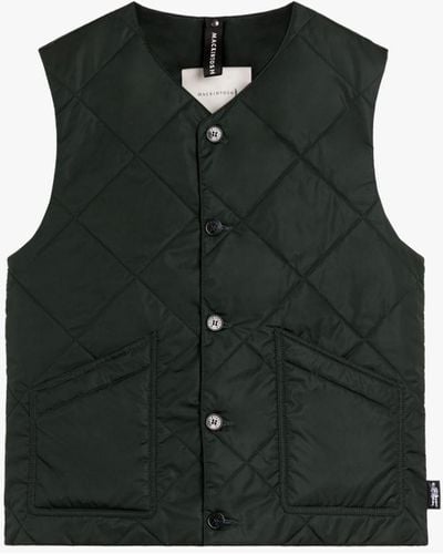 Mackintosh New Hig Bottle Green Nylon Quilted Liner Vest - Black
