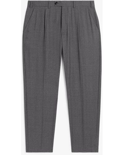 Mackintosh The Standard Light Grey Wool Trousers - White
