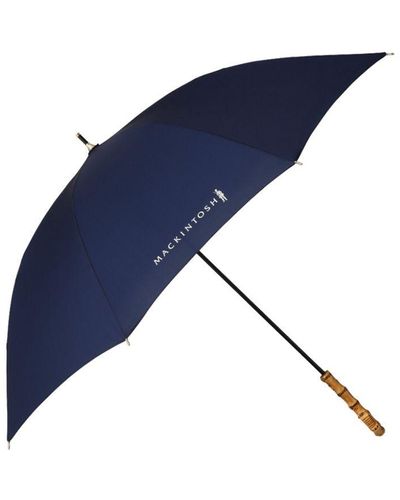Mackintosh Heriot Bamboo Handle Stick Umbrella Ink Acc-030 - Blue