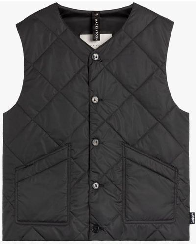 Mackintosh New Hig Charcoal Nylon Quilted Liner Vest - Black