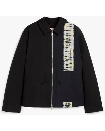 John Elliott Black Shibori Dye Bonded Cotton Jacket