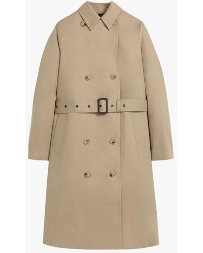 Mackintosh Morna Fawn Bonded Cotton Trench Coat - Natural