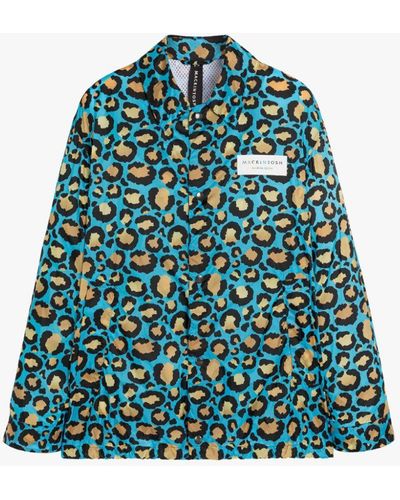 Mackintosh Teeming Leopard Print Nylon Packable Coach Jacket - Green