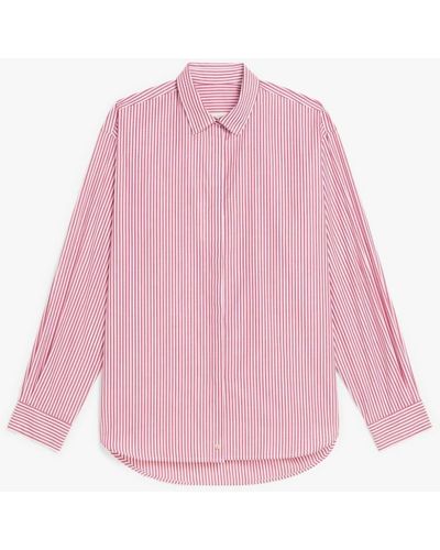 Mackintosh Bluebells Red & White Cotton Shirt - Pink