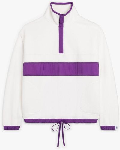 Mackintosh Purple & White Fleece Popover Jacket