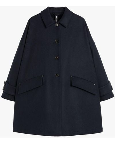 Mackintosh Humbie Navy Wool Overcoat - Blue