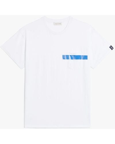Mackintosh Stripe White Cotton T-shirt Gjm-213