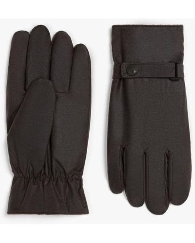 Mackintosh Brown Waxed Cotton Gloves - Black
